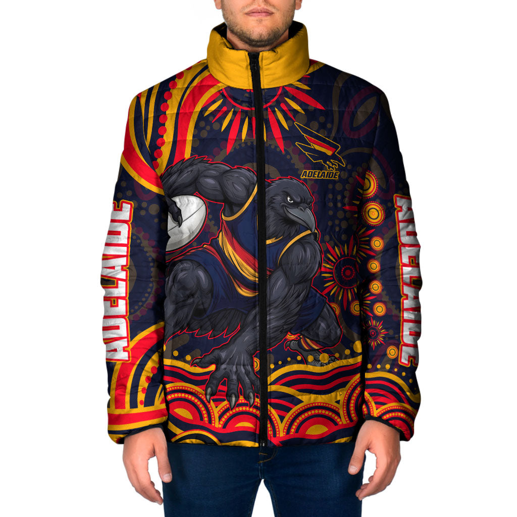 Personalized Adelaide Crows AFL Mascot Padded Jacket Aboriginal Dot Art - Dreamtime Football Mascot