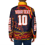 Personalized Adelaide Crows AFL Mascot Padded Jacket Aboriginal Dot Art - Dreamtime Football Mascot