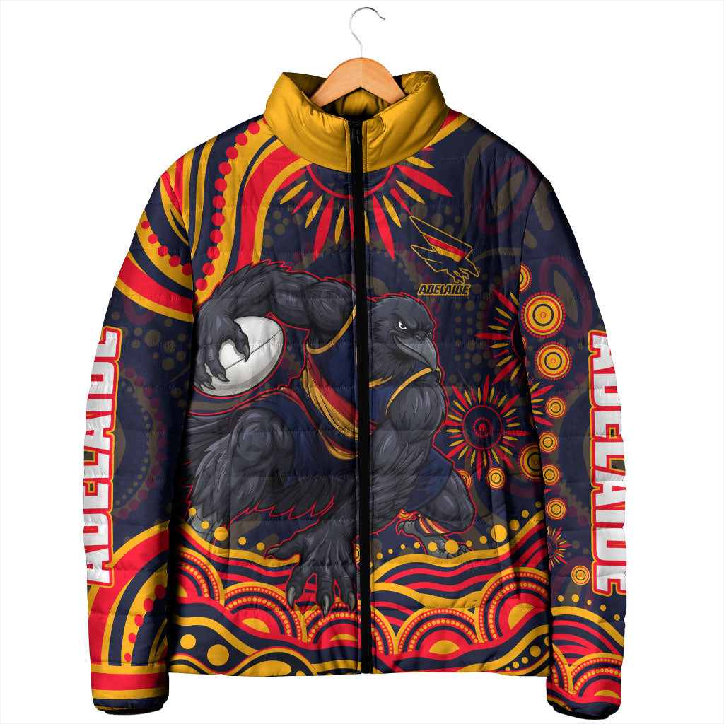 Personalized Adelaide Crows AFL Mascot Padded Jacket Aboriginal Dot Art - Dreamtime Football Mascot