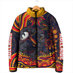 Personalized Adelaide Crows AFL Mascot Padded Jacket Aboriginal Dot Art - Dreamtime Football Mascot