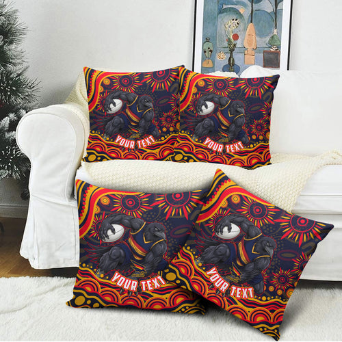 Personalized Adelaide Crows AFL Mascot Pillow Cover Aboriginal Dot Art - Dreamtime Football Mascot