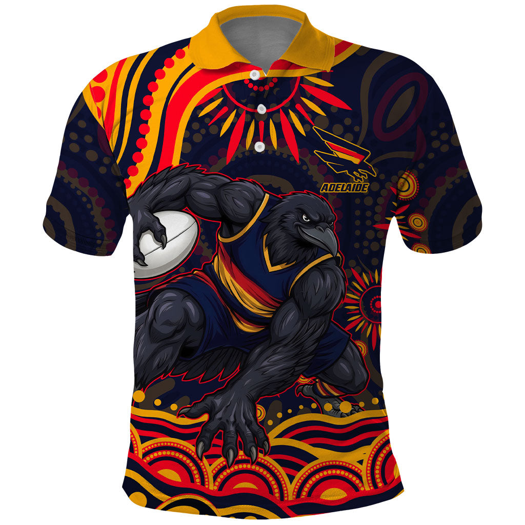 Personalized Adelaide Crows AFL Mascot Polo Shirt Aboriginal Dot Art - Dreamtime Football Mascot