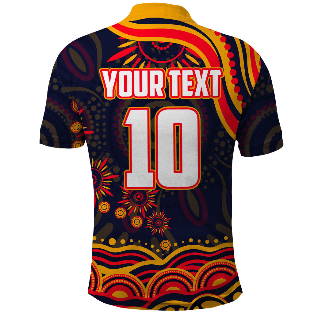 Personalized Adelaide Crows AFL Mascot Polo Shirt Aboriginal Dot Art - Dreamtime Football Mascot