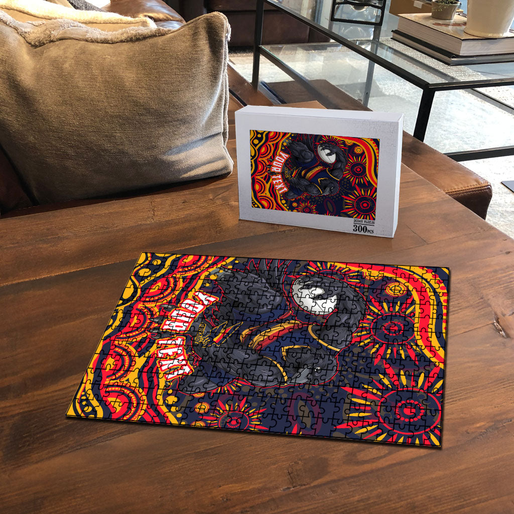 Personalized Adelaide Crows AFL Mascot Puzzle Aboriginal Dot Art - Dreamtime Football Mascot