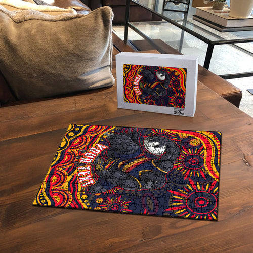 Personalized Adelaide Crows AFL Mascot Puzzle Aboriginal Dot Art - Dreamtime Football Mascot