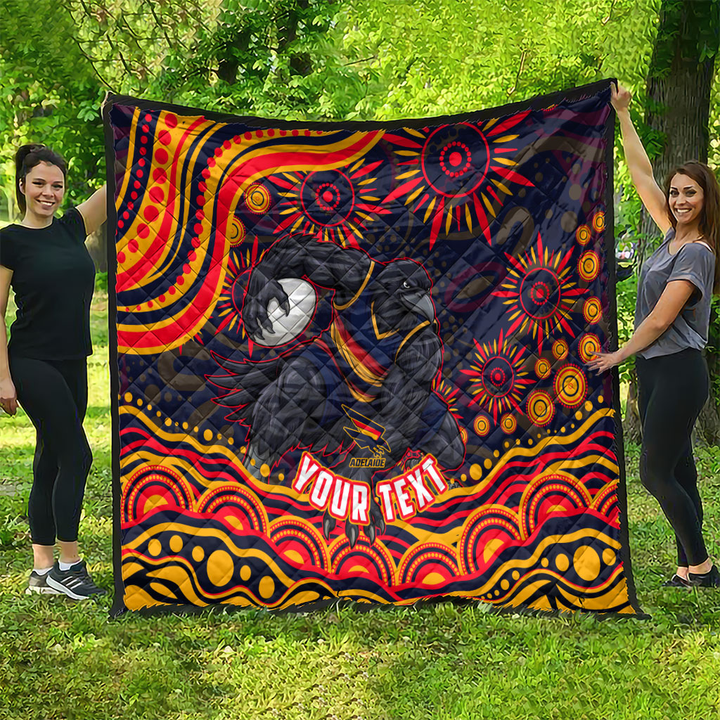 Personalized Adelaide Crows AFL Mascot Quilt Aboriginal Dot Art - Dreamtime Football Mascot