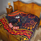Personalized Adelaide Crows AFL Mascot Quilt Aboriginal Dot Art - Dreamtime Football Mascot