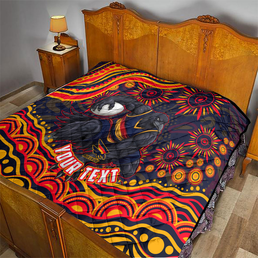 Personalized Adelaide Crows AFL Mascot Quilt Aboriginal Dot Art - Dreamtime Football Mascot