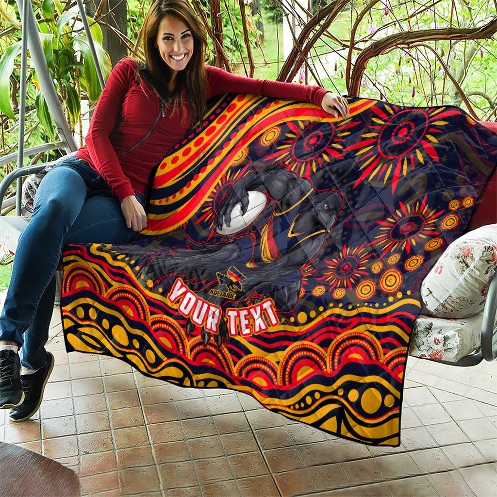 Personalized Adelaide Crows AFL Mascot Quilt Aboriginal Dot Art - Dreamtime Football Mascot