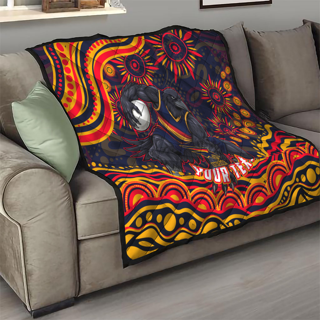 Personalized Adelaide Crows AFL Mascot Quilt Aboriginal Dot Art - Dreamtime Football Mascot