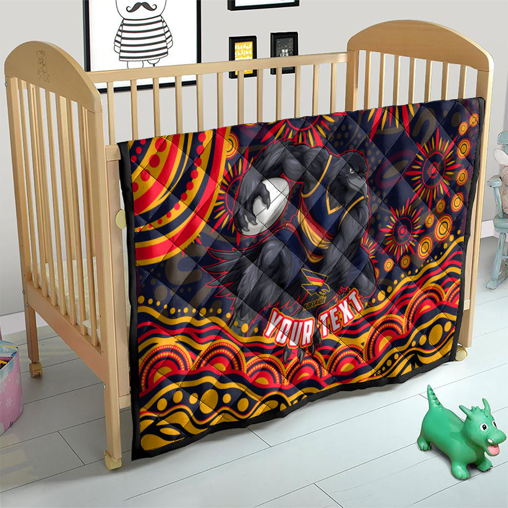 Personalized Adelaide Crows AFL Mascot Quilt Aboriginal Dot Art - Dreamtime Football Mascot