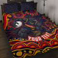 Personalized Adelaide Crows AFL Mascot Quilt Bed Set Aboriginal Dot Art - Dreamtime Football Mascot