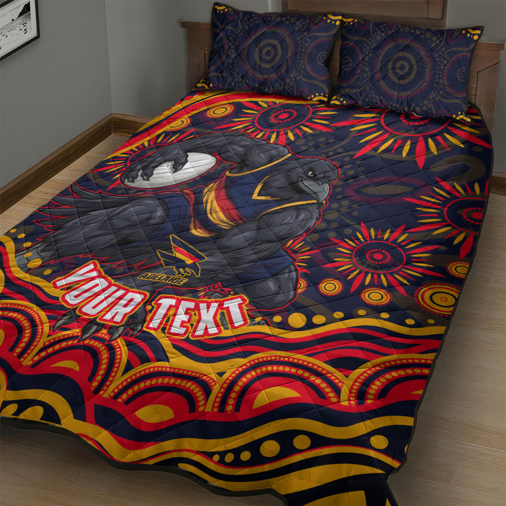 Personalized Adelaide Crows AFL Mascot Quilt Bed Set Aboriginal Dot Art - Dreamtime Football Mascot