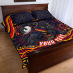 Personalized Adelaide Crows AFL Mascot Quilt Bed Set Aboriginal Dot Art - Dreamtime Football Mascot