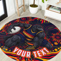 Personalized Adelaide Crows AFL Mascot Round Carpet Aboriginal Dot Art - Dreamtime Football Mascot