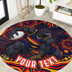 Personalized Adelaide Crows AFL Mascot Round Carpet Aboriginal Dot Art - Dreamtime Football Mascot