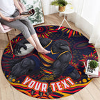 Personalized Adelaide Crows AFL Mascot Round Carpet Aboriginal Dot Art - Dreamtime Football Mascot