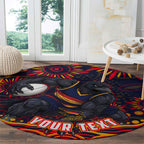 Personalized Adelaide Crows AFL Mascot Round Carpet Aboriginal Dot Art - Dreamtime Football Mascot