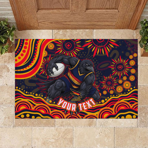 Personalized Adelaide Crows AFL Mascot Rubber Doormat Aboriginal Dot Art - Dreamtime Football Mascot