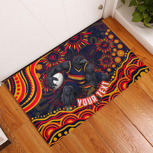 Personalized Adelaide Crows AFL Mascot Rubber Doormat Aboriginal Dot Art - Dreamtime Football Mascot