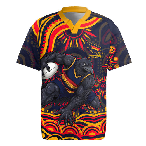 Personalized Adelaide Crows AFL Mascot Rugby Jersey Aboriginal Dot Art - Dreamtime Football Mascot