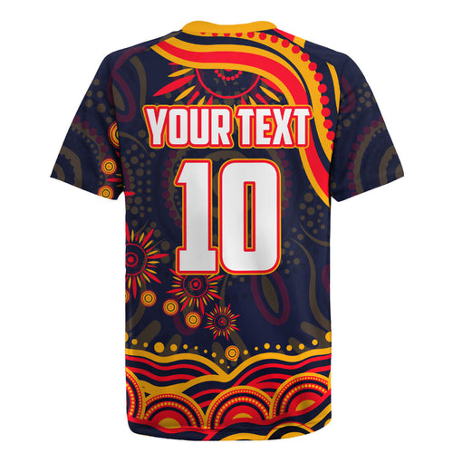 Personalized Adelaide Crows AFL Mascot Rugby Jersey Aboriginal Dot Art - Dreamtime Football Mascot