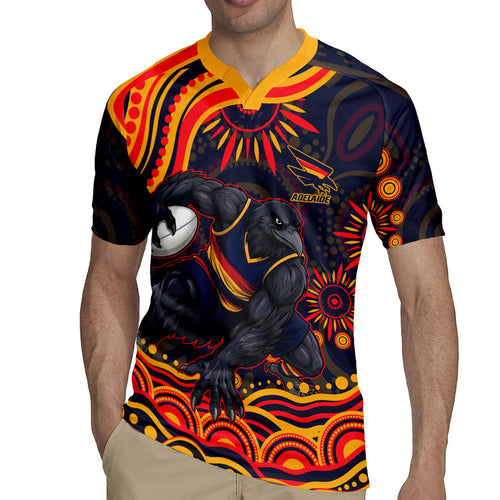 Personalized Adelaide Crows AFL Mascot Rugby Jersey Aboriginal Dot Art - Dreamtime Football Mascot