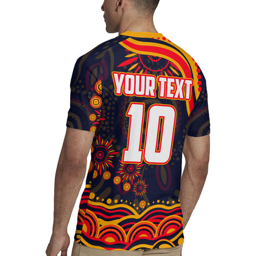 Personalized Adelaide Crows AFL Mascot Rugby Jersey Aboriginal Dot Art - Dreamtime Football Mascot