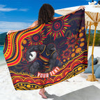 Personalized Adelaide Crows AFL Mascot Sarong Aboriginal Dot Art - Dreamtime Football Mascot