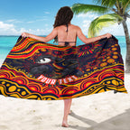 Personalized Adelaide Crows AFL Mascot Sarong Aboriginal Dot Art - Dreamtime Football Mascot
