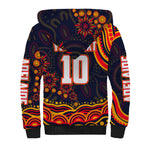 Personalized Adelaide Crows AFL Mascot Sherpa Hoodie Aboriginal Dot Art - Dreamtime Football Mascot