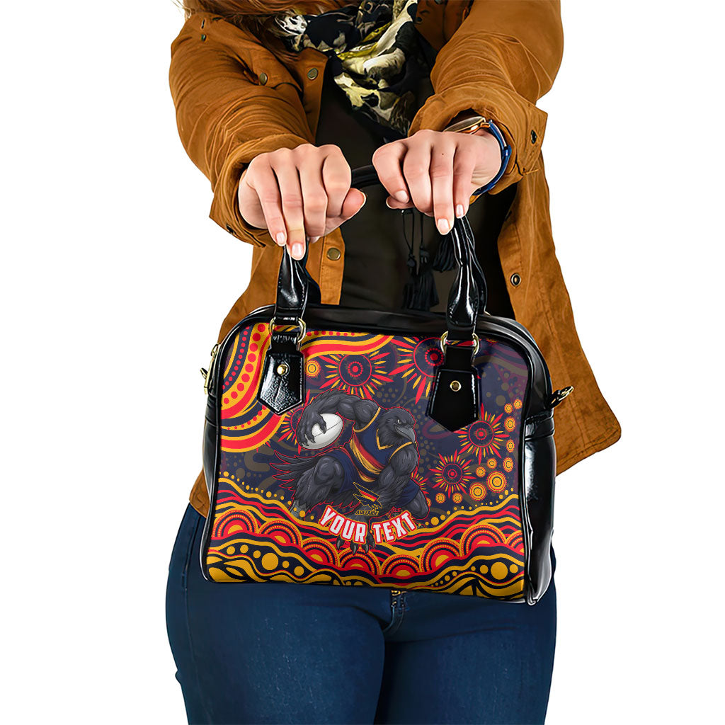 Personalized Adelaide Crows AFL Mascot Shoulder Handbag Aboriginal Dot Art - Dreamtime Football Mascot