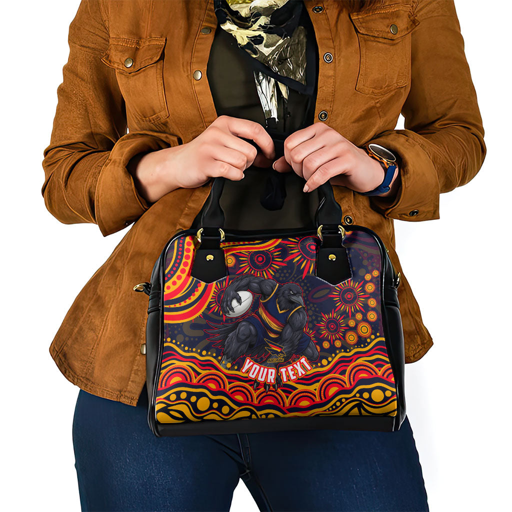 Personalized Adelaide Crows AFL Mascot Shoulder Handbag Aboriginal Dot Art - Dreamtime Football Mascot