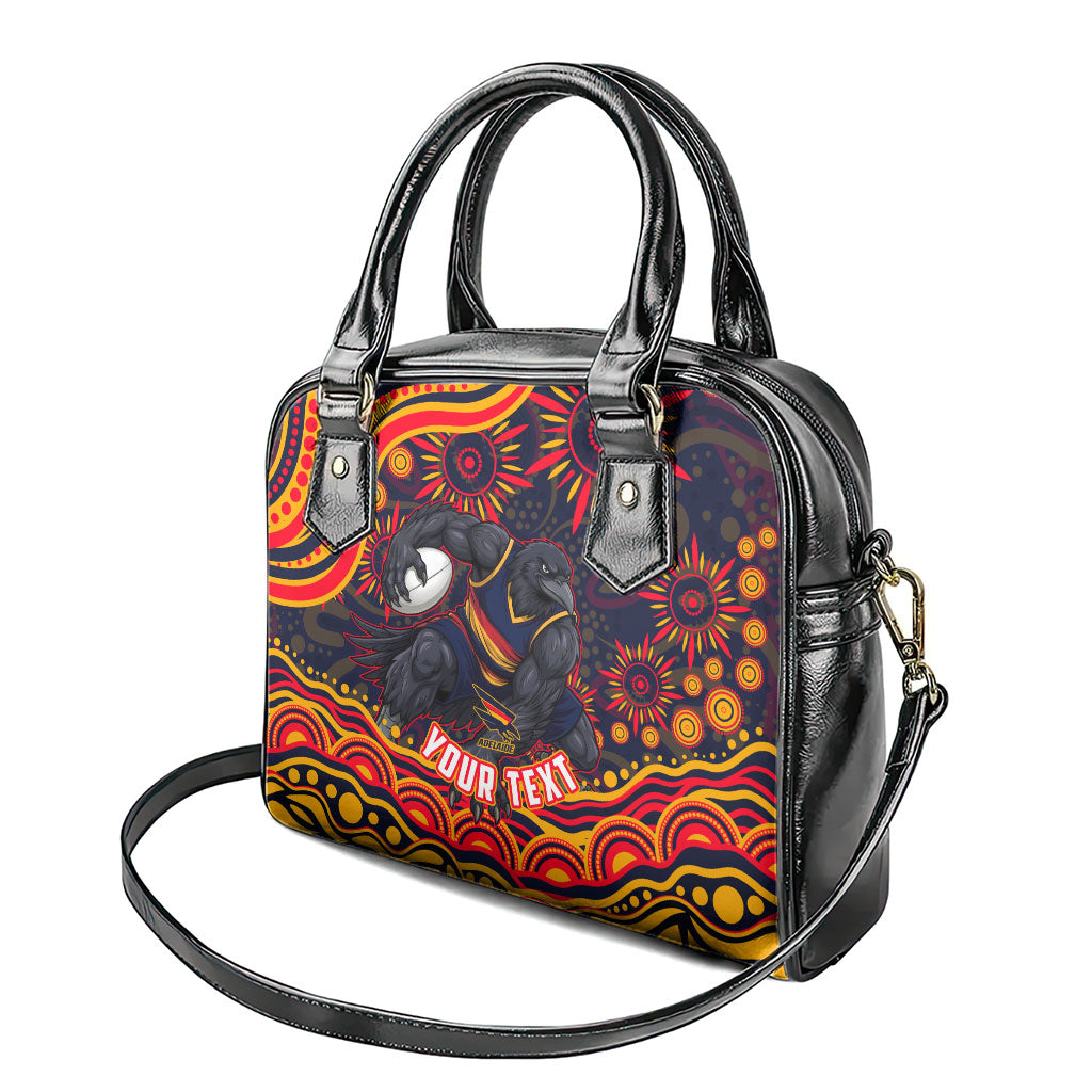 Personalized Adelaide Crows AFL Mascot Shoulder Handbag Aboriginal Dot Art - Dreamtime Football Mascot