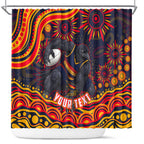 Personalized Adelaide Crows AFL Mascot Shower Curtain Aboriginal Dot Art - Dreamtime Football Mascot