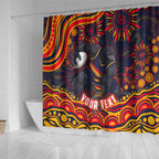 Personalized Adelaide Crows AFL Mascot Shower Curtain Aboriginal Dot Art - Dreamtime Football Mascot