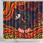 Personalized Adelaide Crows AFL Mascot Shower Curtain Aboriginal Dot Art - Dreamtime Football Mascot