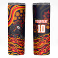 Personalized Adelaide Crows AFL Mascot Skinny Tumbler Aboriginal Dot Art - Dreamtime Football Mascot