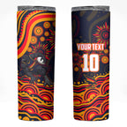 Personalized Adelaide Crows AFL Mascot Skinny Tumbler Aboriginal Dot Art - Dreamtime Football Mascot