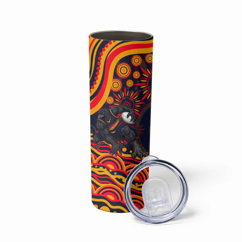 Personalized Adelaide Crows AFL Mascot Skinny Tumbler Aboriginal Dot Art - Dreamtime Football Mascot
