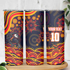 Personalized Adelaide Crows AFL Mascot Skinny Tumbler Aboriginal Dot Art - Dreamtime Football Mascot