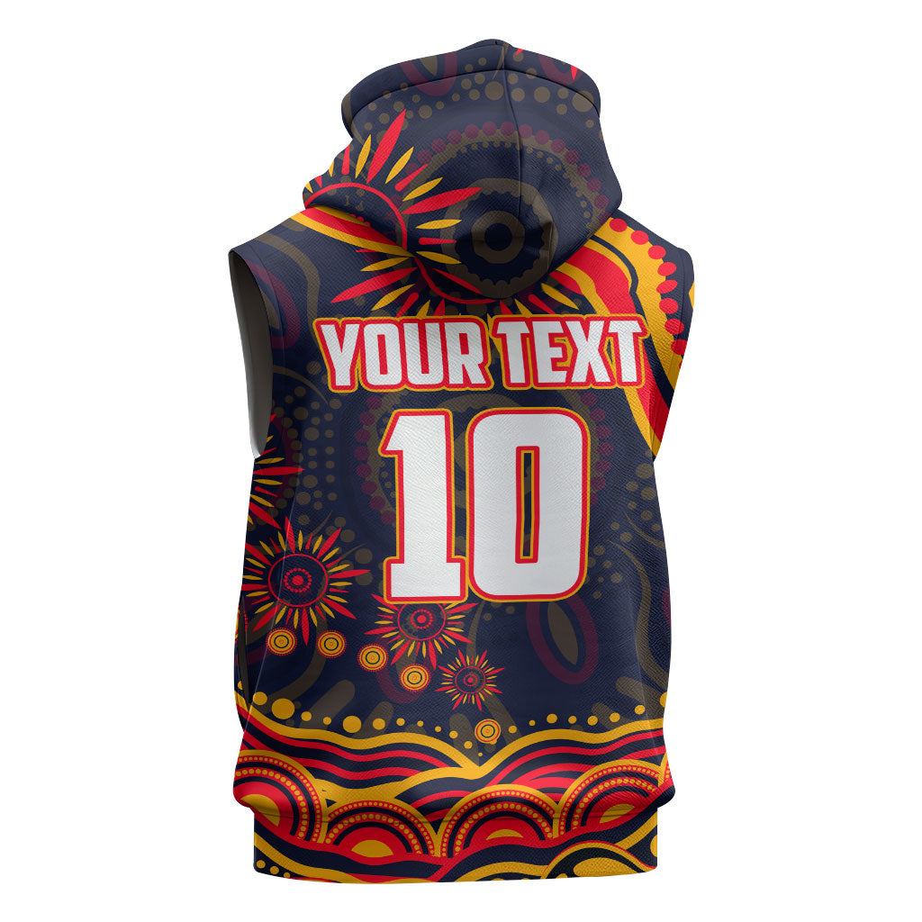 Personalized Adelaide Crows AFL Mascot Sleeveless Hoodie Aboriginal Dot Art - Dreamtime Football Mascot
