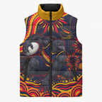 Personalized Adelaide Crows AFL Mascot Sleeveless Puffer Jacket Aboriginal Dot Art - Dreamtime Football Mascot