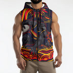Personalized Adelaide Crows AFL Mascot Sleeveless Zip Hoodie Aboriginal Dot Art - Dreamtime Football Mascot