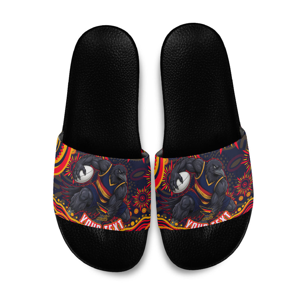 Personalized Adelaide Crows AFL Mascot Slide Sandals Aboriginal Dot Art - Dreamtime Football Mascot