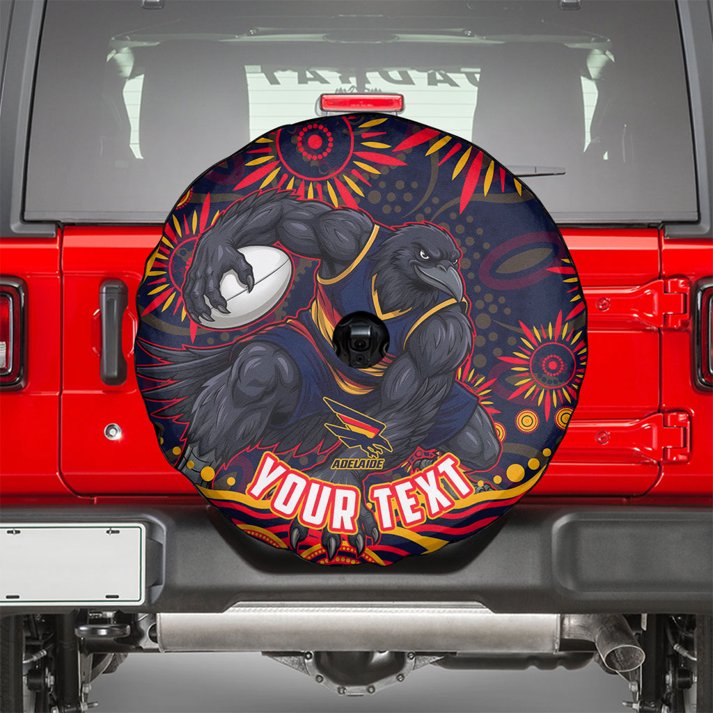 Personalized Adelaide Crows AFL Mascot Spare Tire Cover Aboriginal Dot Art - Dreamtime Football Mascot