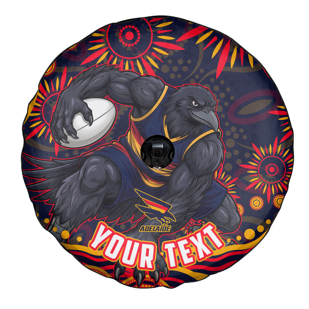 Personalized Adelaide Crows AFL Mascot Spare Tire Cover Aboriginal Dot Art - Dreamtime Football Mascot