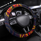 Adelaide Crows AFL Mascot Steering Wheel Cover Aboriginal Dot Art - Dreamtime Football Mascot