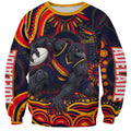 Personalized Adelaide Crows AFL Mascot Sweatshirt Aboriginal Dot Art - Dreamtime Football Mascot
