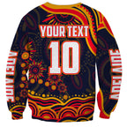 Personalized Adelaide Crows AFL Mascot Sweatshirt Aboriginal Dot Art - Dreamtime Football Mascot